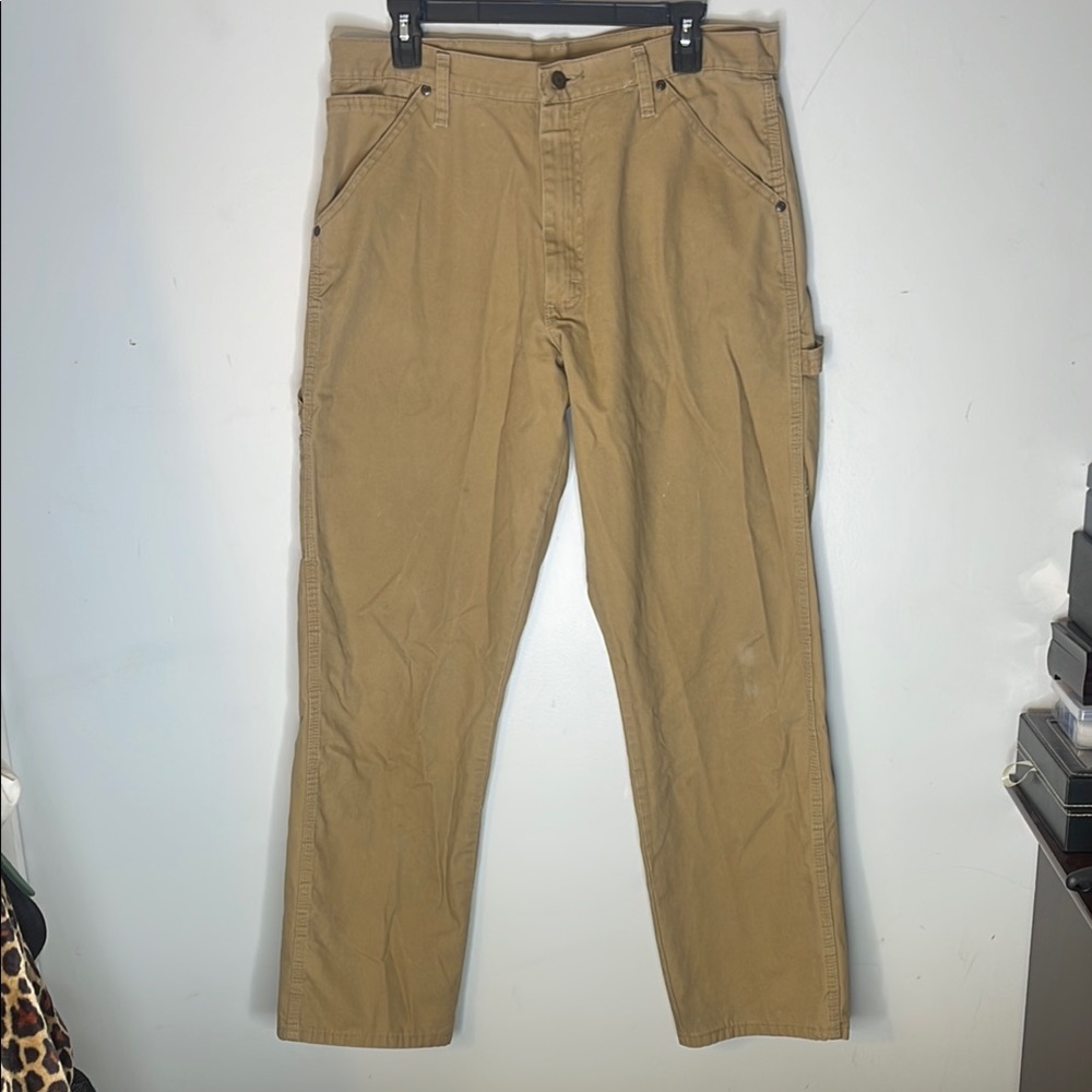 WRANGLER Tan Cotton Casual Chino Work Pants Size 34/32
